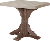LuxCraft 41" Square Outdoor Dining Table features umbrella hole for added shade and variety of color options