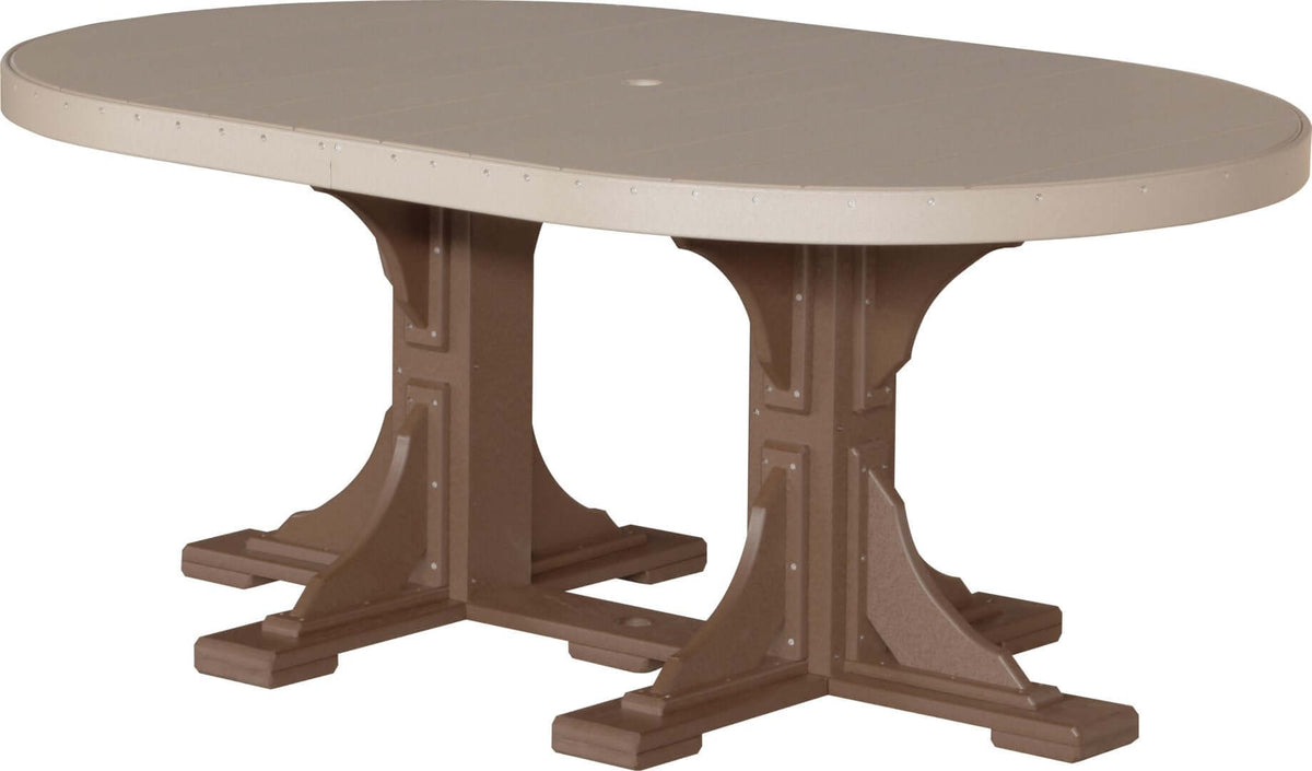 LuxCraft 6' Oval Outdoor Dining Table | Dining Height — Amish-crafted recycled poly, weather-resistant design