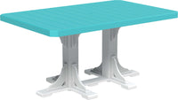 LuxCraft 6-foot rectangular Outdoor Dining Table features umbrella hole for added shade and variety of color options