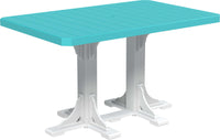 LuxCraft 6-foot rectangular Outdoor Dining Table features umbrella hole for added shade and variety of color options