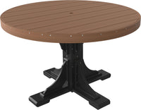 LuxCraft 4' Round Outdoor Dining Table features umbrella hole for added shade and variety of color options