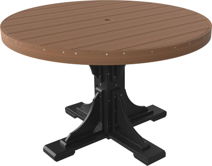 LuxCraft 4' round outdoor dining table comfortably seats 4 people