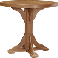 LuxCraft 4' Round Outdoor Dining Table features umbrella hole for added shade and variety of color options
