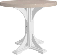 LuxCraft 4' Round Outdoor Dining Table features umbrella hole for added shade and variety of color options