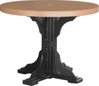 LuxCraft 4' Round Outdoor Dining Table features umbrella hole for added shade and variety of color options