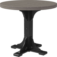 LuxCraft 4' Round Outdoor Dining Table features umbrella hole for added shade and variety of color options