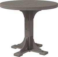 LuxCraft 4' Round Outdoor Dining Table features umbrella hole for added shade and variety of color options