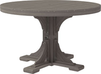 LuxCraft 4' Round Outdoor Dining Table features umbrella hole for added shade and variety of color options