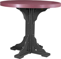 LuxCraft 4' Round Outdoor Dining Table features umbrella hole for added shade and variety of color options