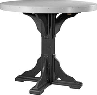 LuxCraft 4' Round Outdoor Dining Table features umbrella hole for added shade and variety of color options