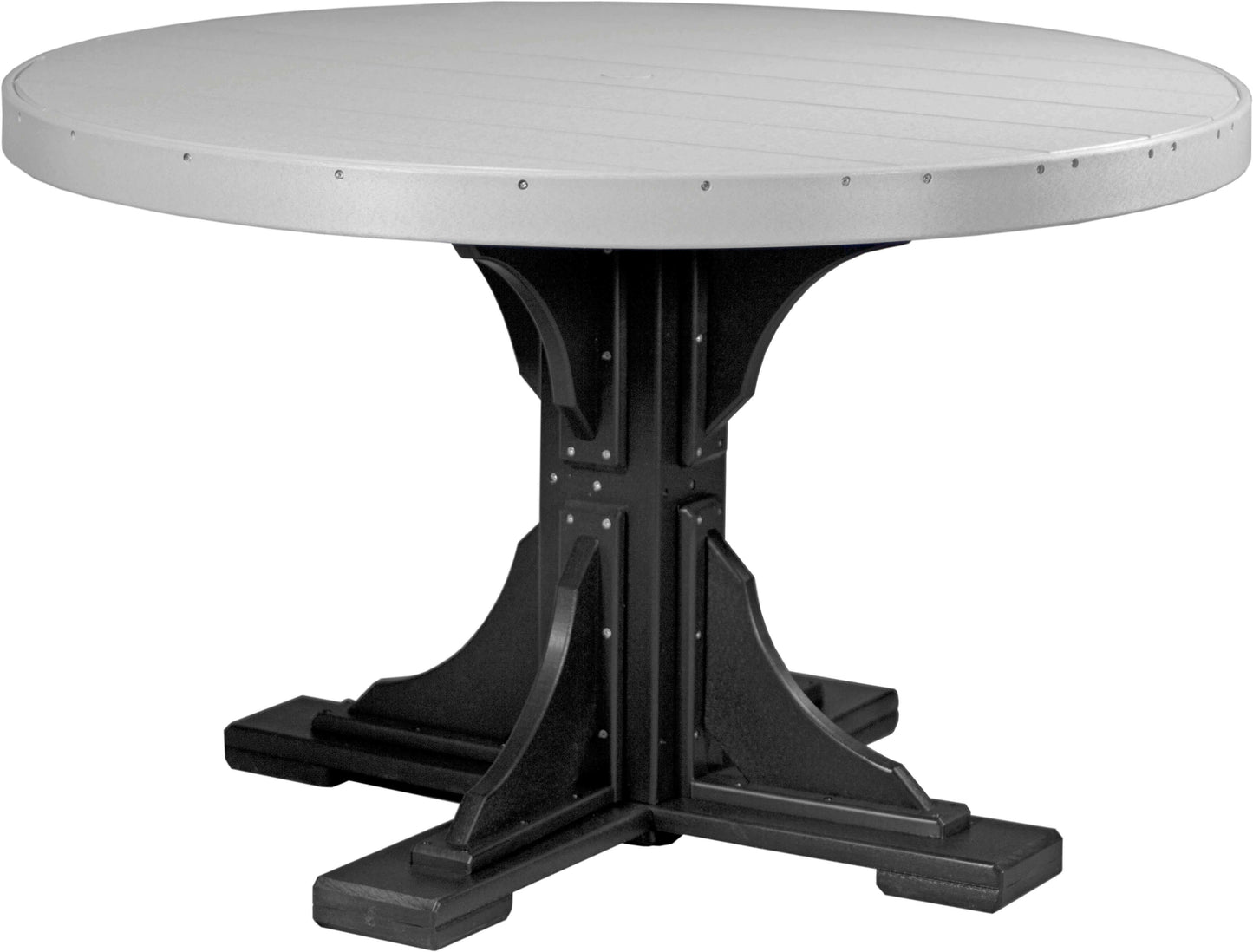 LuxCraft 4' round outdoor dining table comfortably seats 4 people