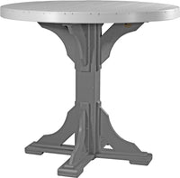 LuxCraft 4' Round Outdoor Dining Table features umbrella hole for added shade and variety of color options