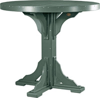 LuxCraft 4' Round Outdoor Dining Table features umbrella hole for added shade and variety of color options