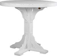 LuxCraft 4' Round Outdoor Dining Table features umbrella hole for added shade and variety of color options