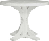 LuxCraft 4' Round Outdoor Dining Table features umbrella hole for added shade and variety of color options