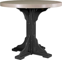 LuxCraft 4' Round Outdoor Dining Table features umbrella hole for added shade and variety of color options