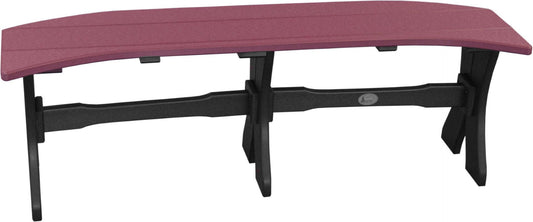 LuxCraft 52" Dining Height Table Bench in Cherrywood and Black grouped for porch and entryway seating — durable poly construction