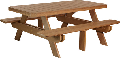 LuxCraft 6' Rectangular Picnic Table