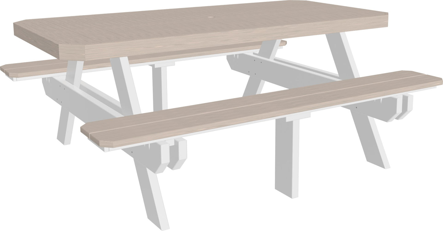 LuxCraft 6' Rectangular Picnic Table