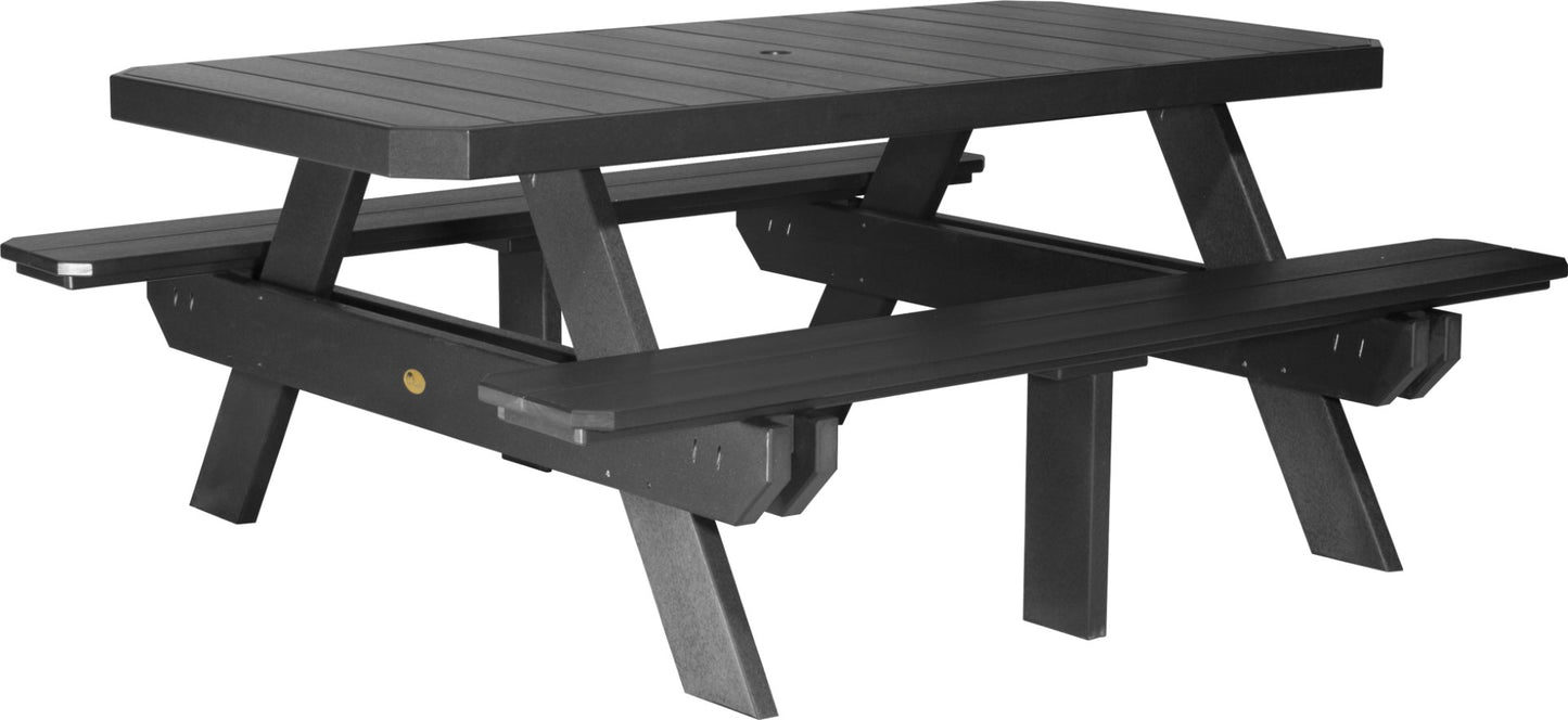 LuxCraft 6' Rectangular Picnic Table