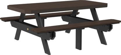 LuxCraft 6' Rectangular Outdoor Picnic Table