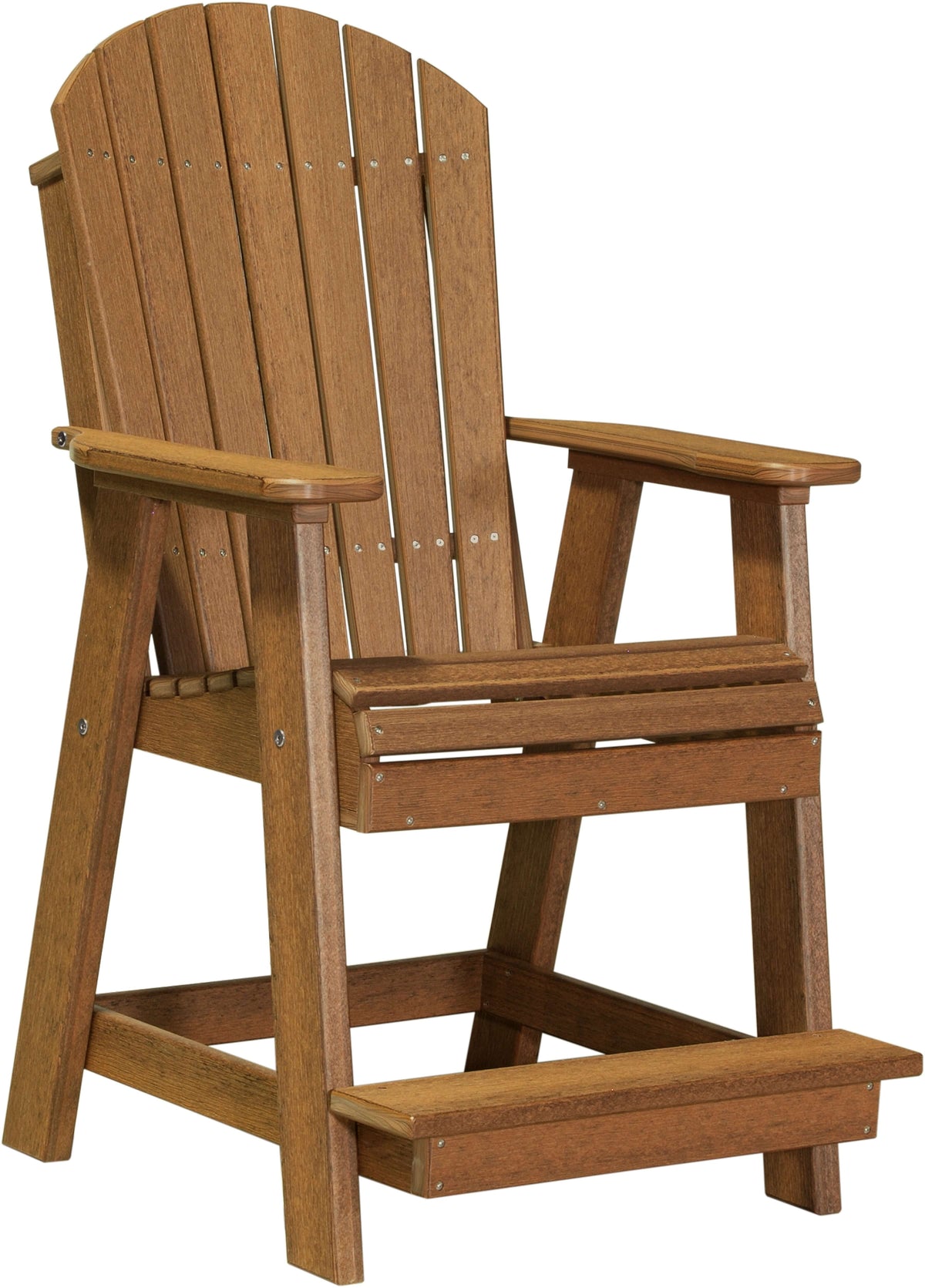 LuxCraft Adirondack Balcony Chair in Mahogany — Amish-crafted recycled poly, 20-year poly durability