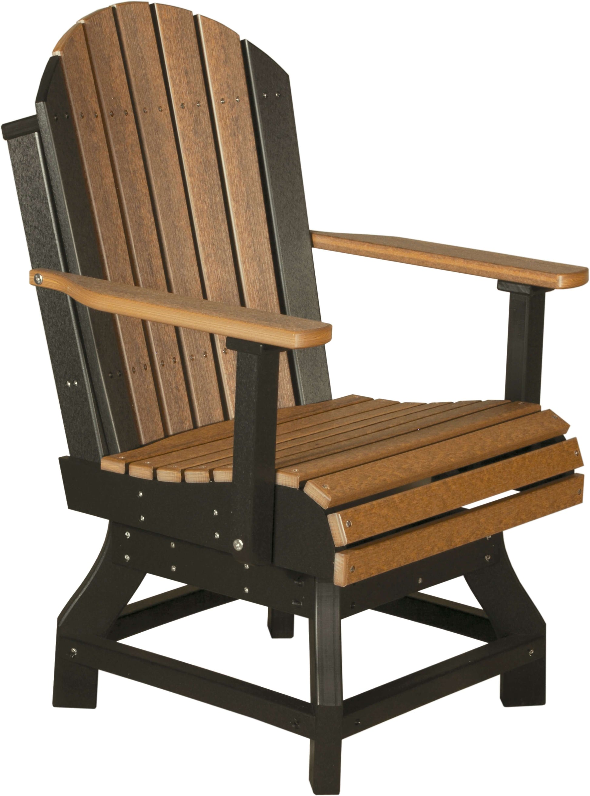 LuxCraft Adirondack Outdoor Dining Swivel Chair with 360-degree swivel base made with premium poly lumber