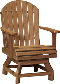 LuxCraft Adirondack Outdoor Dining Swivel Chair with 360-degree swivel base made with premium poly lumber