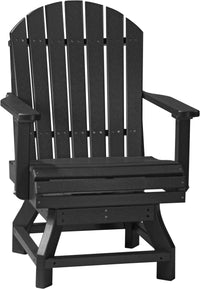 LuxCraft Adirondack Outdoor Dining Swivel Chair with 360-degree swivel base made with premium poly lumber