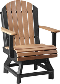 LuxCraft Adirondack Outdoor Dining Swivel Chair with 360-degree swivel base made with premium poly lumber