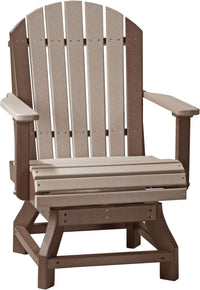 LuxCraft Adirondack Outdoor Dining Swivel Chair with 360-degree swivel base made with premium poly lumber