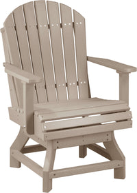 LuxCraft Adirondack Outdoor Dining Swivel Chair with 360-degree swivel base made with premium poly lumber