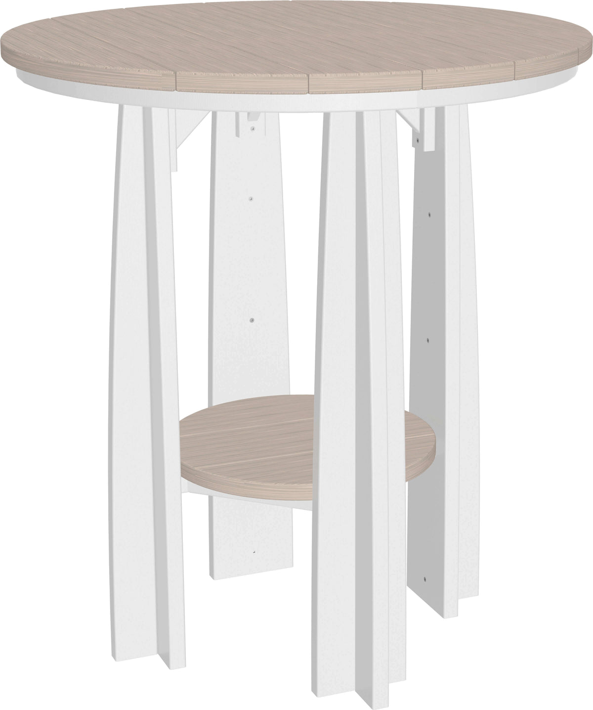 LuxCraft Balcony Table 3-Piece Conversation Set in Birch and White — Amish-crafted recycled poly, weather-resistant design