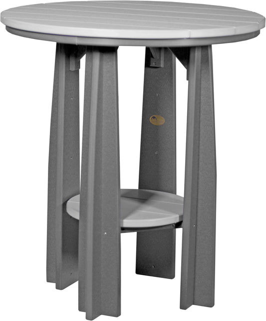LuxCraft Balcony Table 3-Piece Conversation Set in Dove Gray and Slate — wide armrests and reclined back for backyard relaxation