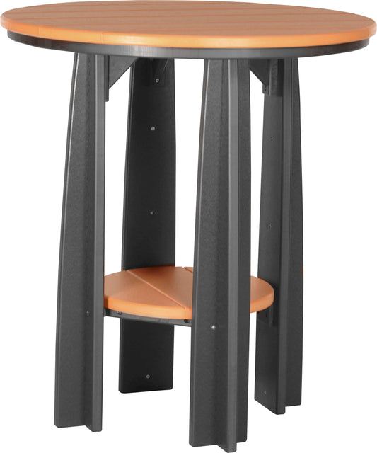 LuxCraft Balcony Table 3-Piece Conversation Set in Tangerine and Black — angled-back lounge design, fade-resistant poly