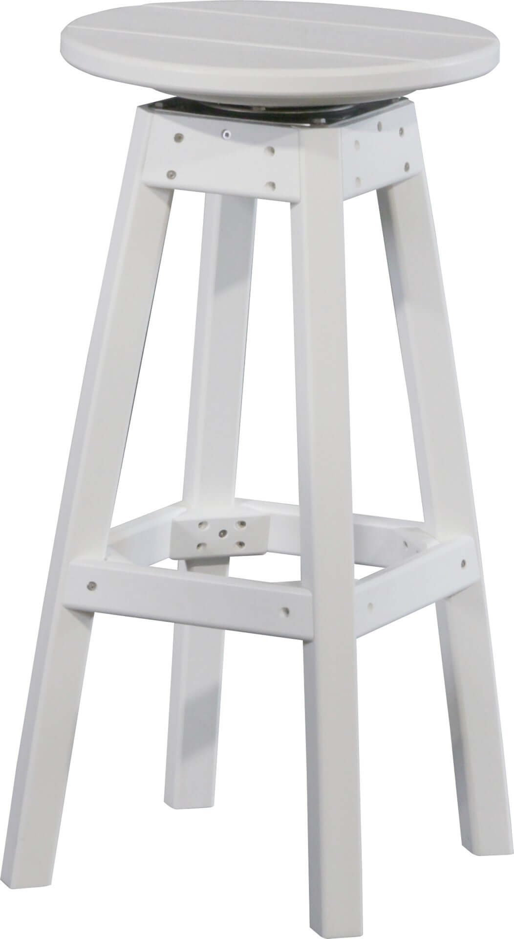 LuxCraft Outdoor Swivel Bar Stool in White — Amish-crafted recycled poly, weather-resistant design