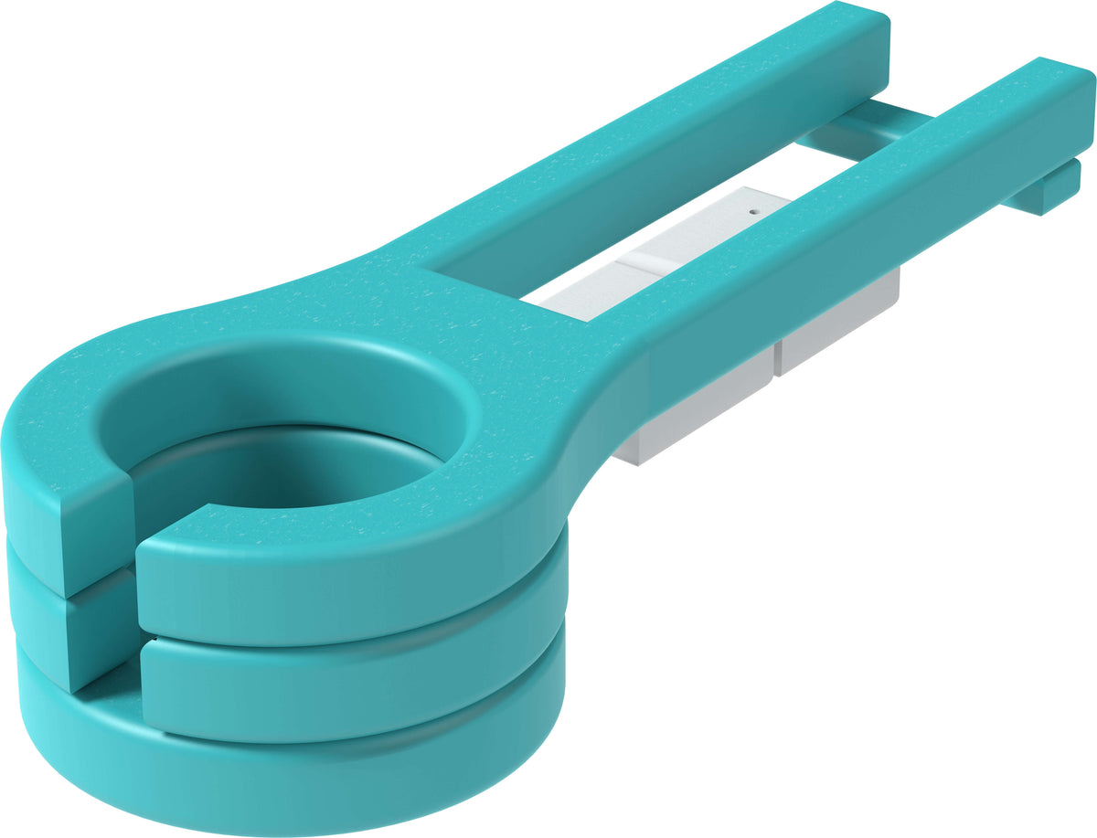 LuxCraft Cup Holder (Slideout) in Aruba Blue and White — Amish-crafted recycled poly, 20-year poly durability