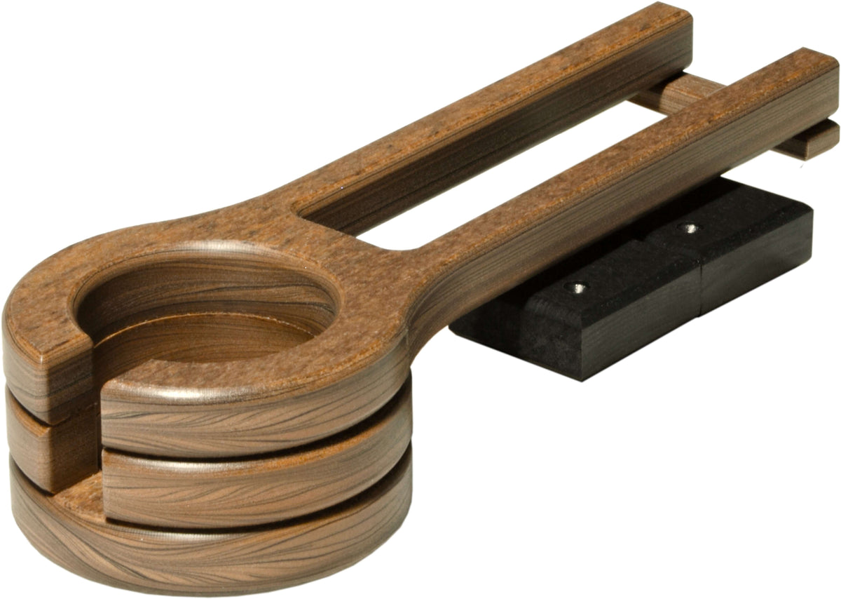 LuxCraft Cup Holder (Slideout) in Antique Mahogany and Black — glider-mount cup holder accessory for glider chair drink placement