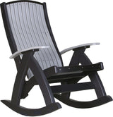LuxCraft Comfort Rocker | Outdoor Rocking Chair in Dove Gray and Black — Amish-crafted recycled poly, commercial-grade poly