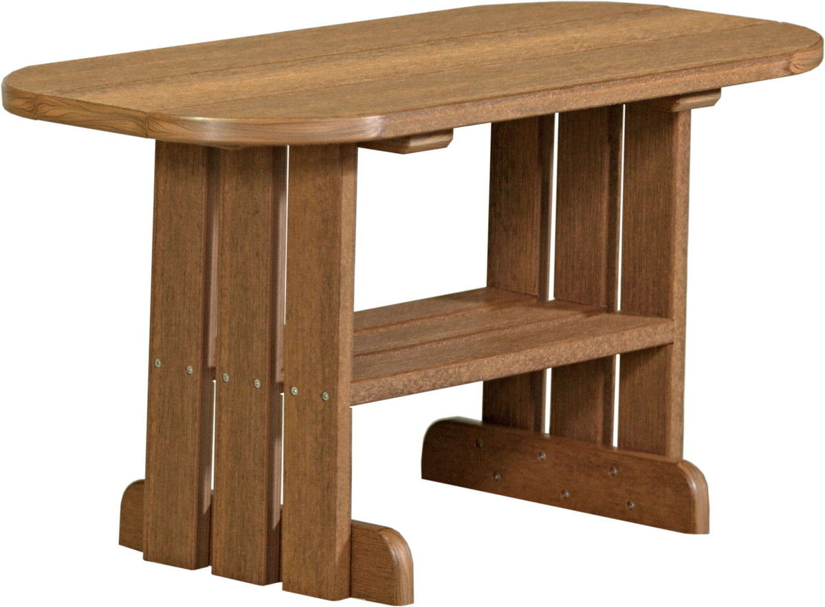 LuxCraft Outdoor Coffee Table in Antique Mahogany — recycled poly outdoor chair for outdoor patio seating
