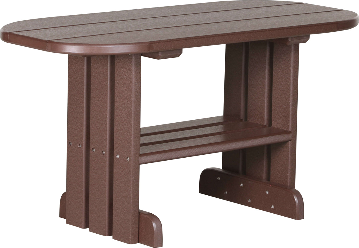 LuxCraft Outdoor Coffee Table in Chestnut Brown — Amish-crafted recycled poly, weather-resistant design