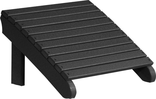 LuxCraft Deluxe Adirondack Footrest in Black — matching glider footrest accessory for outdoor lounge pairing