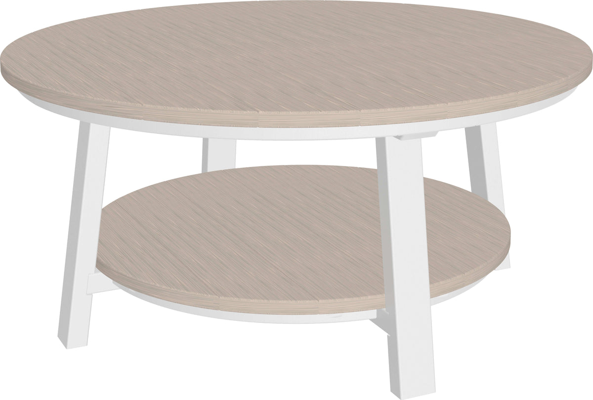 LuxCraft 5-Piece Conversation Set with Royal Adirondack Chairs in Birch and White — Amish-crafted recycled poly, weather-resistant design