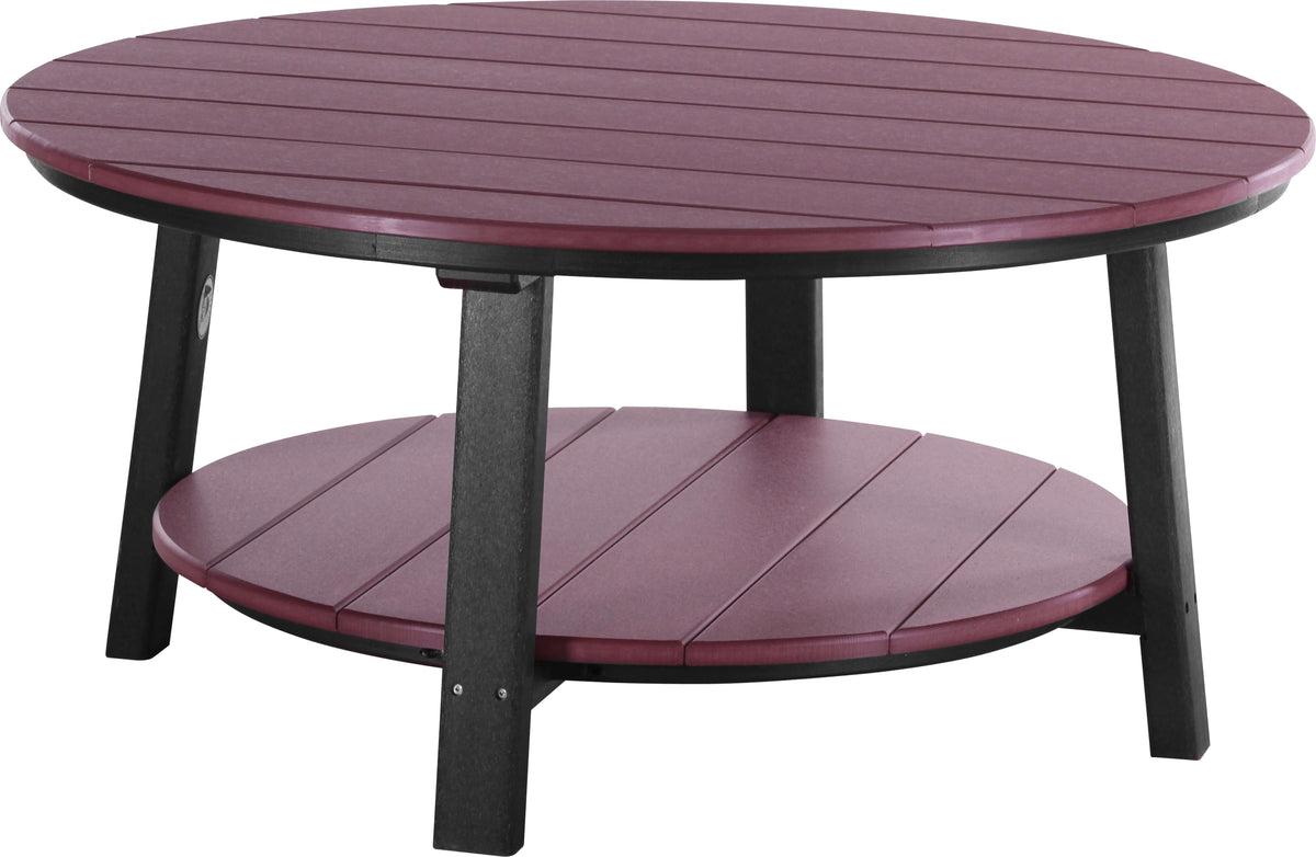 LuxCraft 5-Piece Conversation Set with Royal Adirondack Chairs in Cherrywood and Black — Amish-crafted recycled poly, weather-resistant design