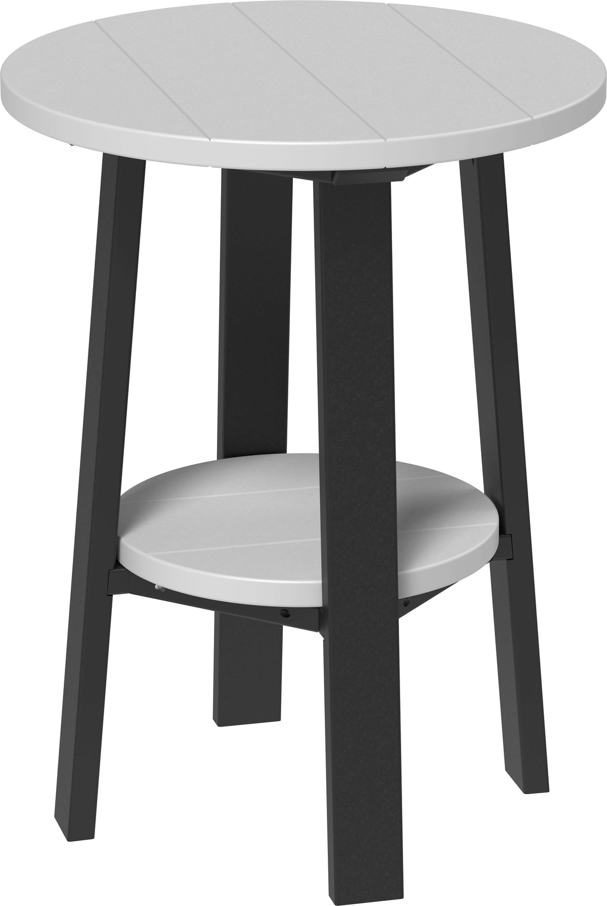 LuxCraft 28" Outdoor Deluxe End Table in Dove Gray and Black — Amish-crafted recycled poly, weather-resistant design