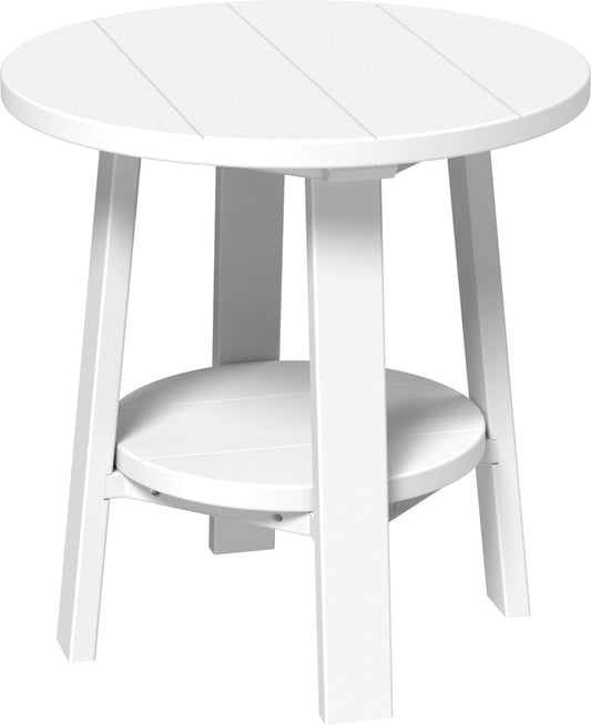 LuxCraft Outdoor Deluxe End Table in White — wide-armrest patio chair, recycled HDPE construction