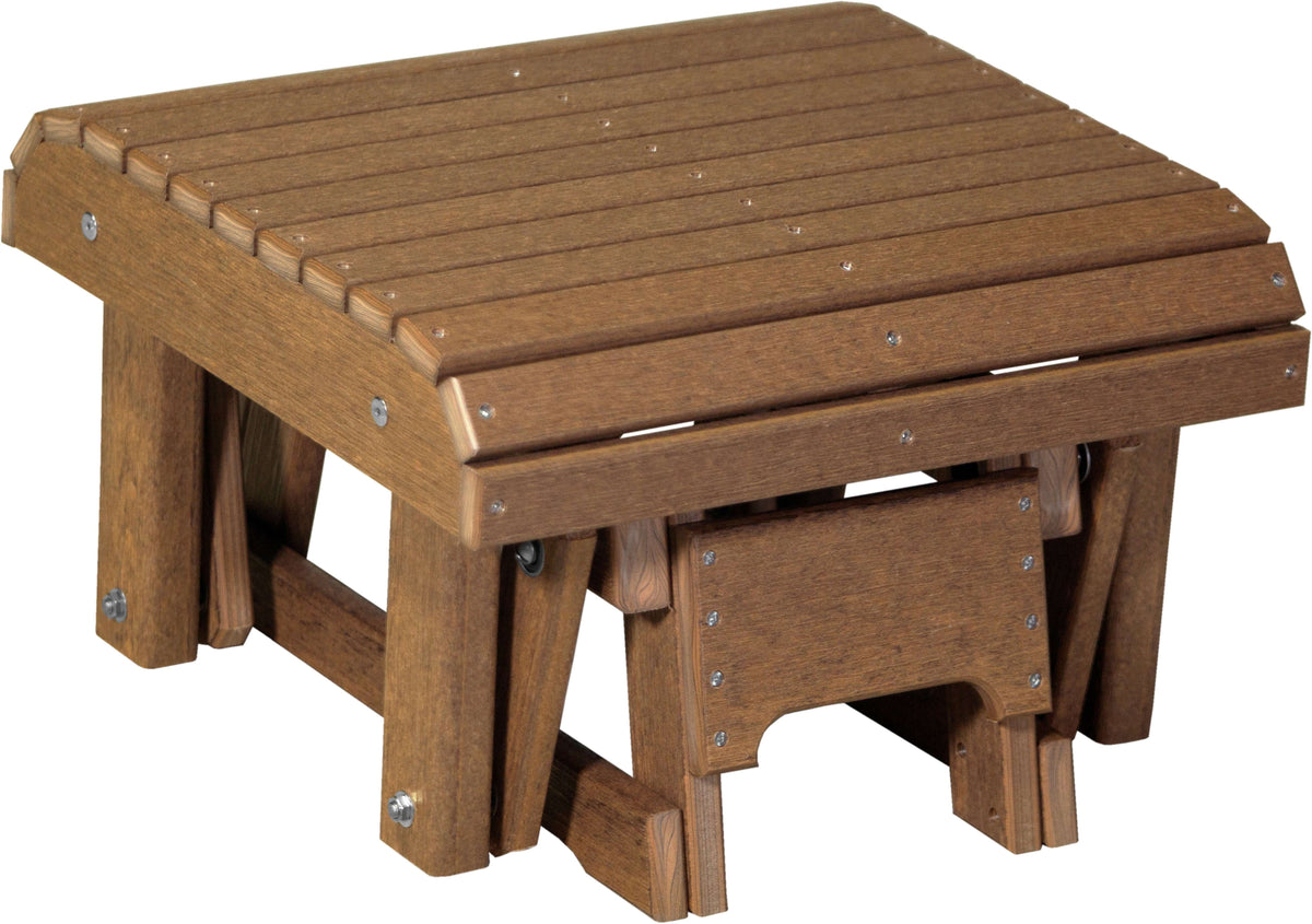 LuxCraft Glider Footrest in Antique Mahogany — recycled poly outdoor footrest, fade-resistant poly