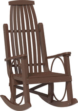 LuxCraft Grandpa's Rocker 3-Piece Set (Deluxe End Table) in Chestnut Brown — Amish-crafted recycled poly, commercial-grade poly