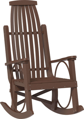 LuxCraft Grandpa's Rocker 3-Piece Set (Deluxe End Table) in Chestnut Brown — Amish-crafted recycled poly, commercial-grade poly