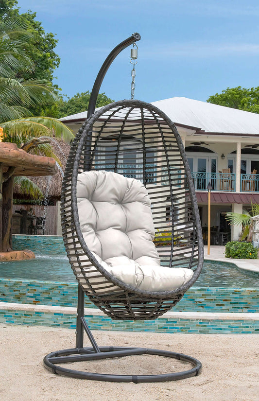 Panama Jack Graphite 2-Piece Hanging Chair with Cushion